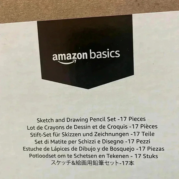 🆕 Amazon Basics Sketch & Drawing Art Pencil Set, Charcoal, Black, White - Picture 4 of 8